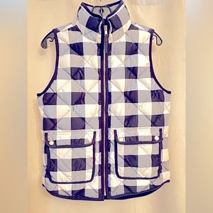 JCrew Jackets Excursion Quilted Vest Buffalo Navy Blue Plaid